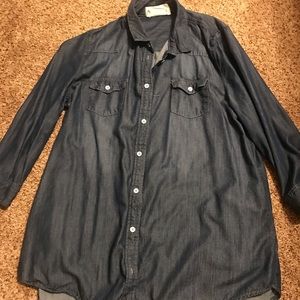 Cute comfy denim Boho Jane shirt dress